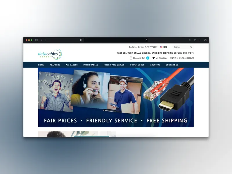 Data Cables Direct: Shopify store