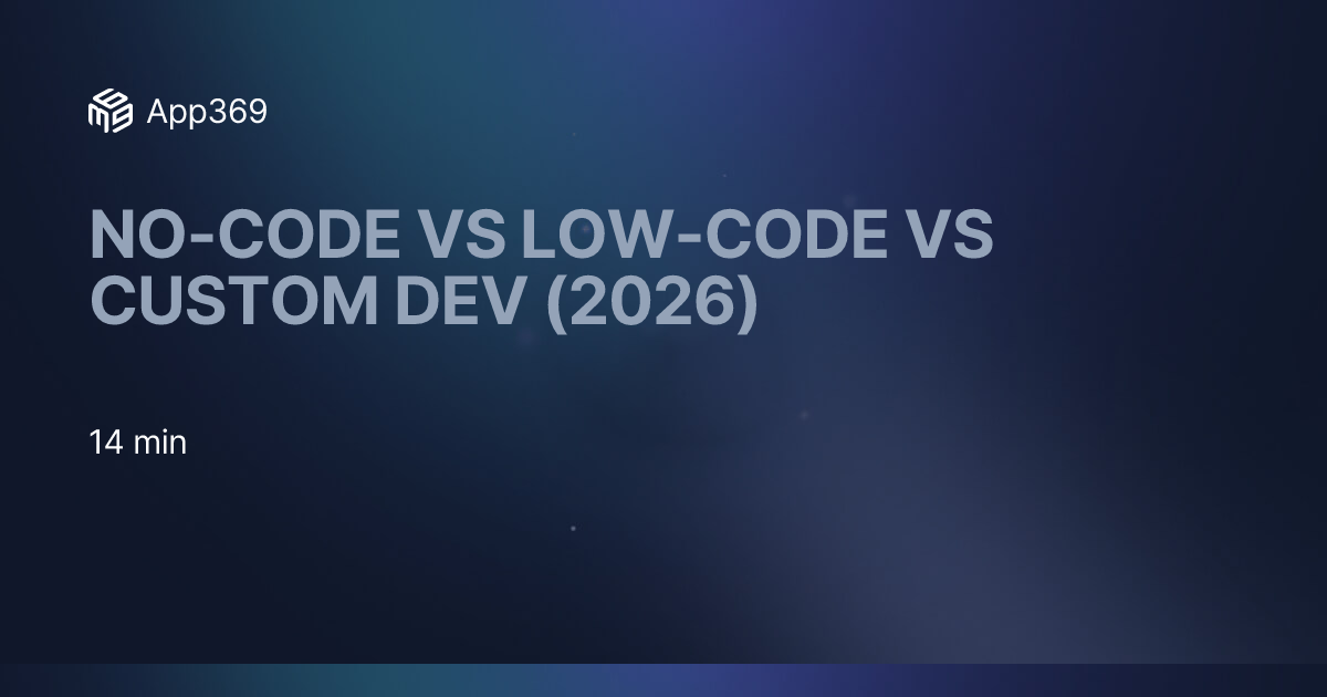 No-Code vs Low-Code vs Custom Dev (2026)